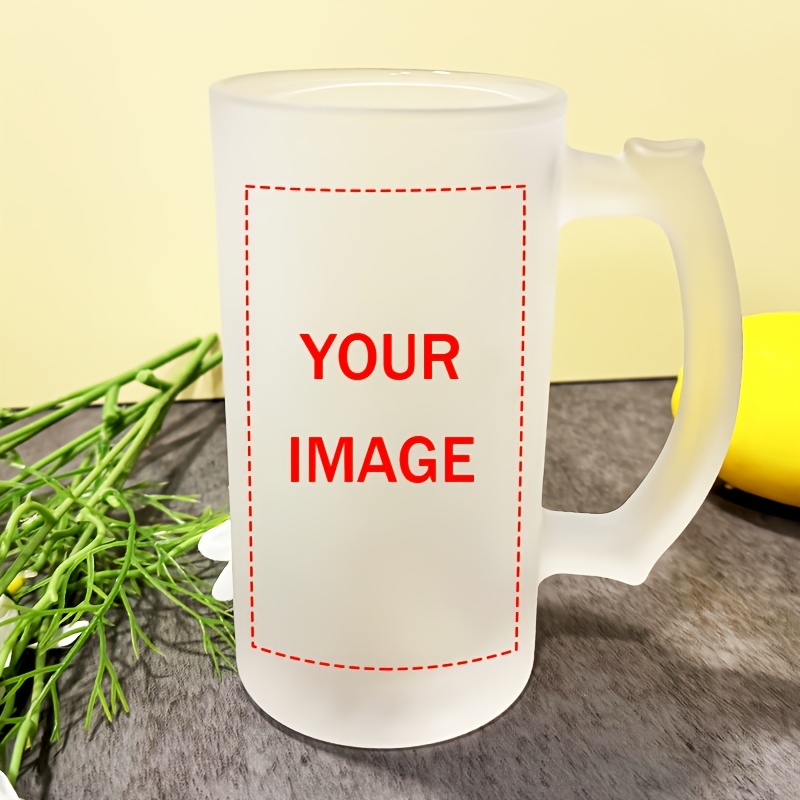 TEMU 16oz Customizable Frosted Glass Beer Mug Beer Festival Bar Carnival Family Gift Friend Gift Christmas Gift