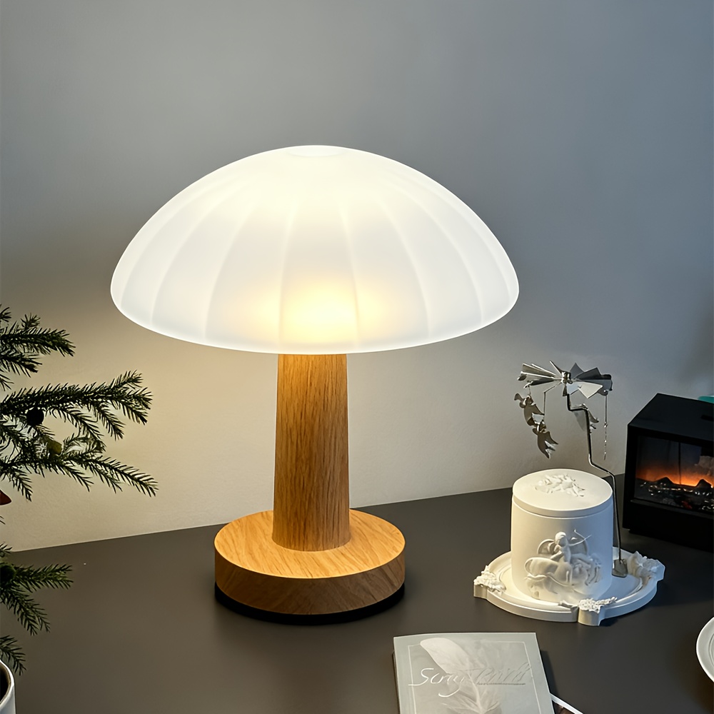New Cream-Style Minimalist Wooden Ambient Table Lamp, Ideal for Bedroom, Study, Living Room, Tea Room Decoration
