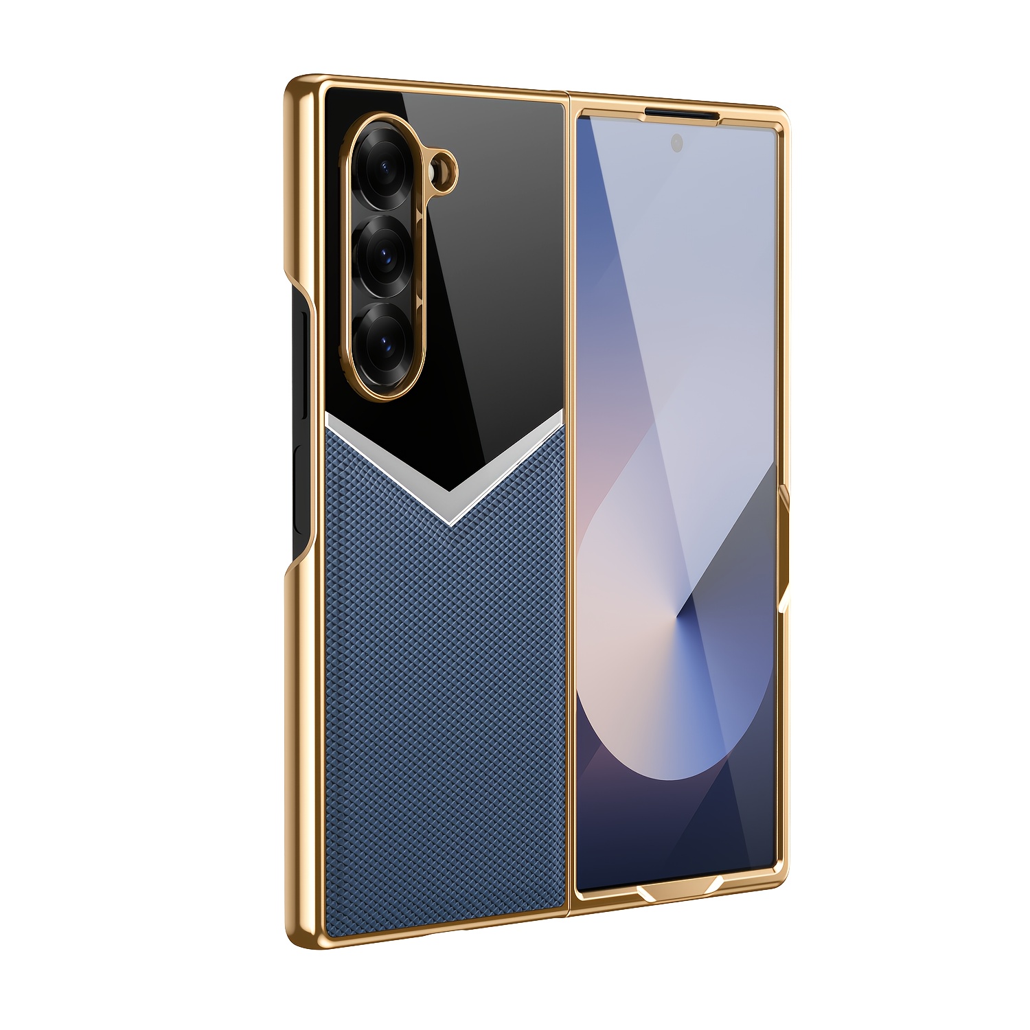TEMU Phone Case: Luxury, Spliced, Business, Shell-film Integrated, Phone Case, Suitable For Galaxy Z Fold 5/3/4/6/7, Folding, Protective Case,
