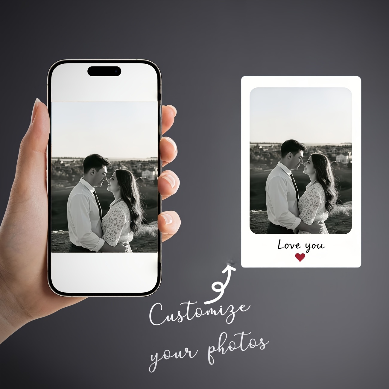 TEMU Personalized Photo Wallet Card Suitable For Men & - Custom Photo & Text Uploadable Holder With Photo Frame Slot, Durable Acrylic Gift For