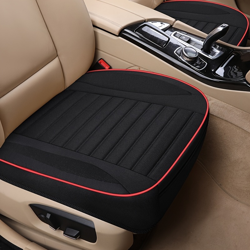 TEMU 1pc Breathable Linen Texture Car Seat Covers With Storage Pockets, Comfortable And Durable Fit For Most Cars