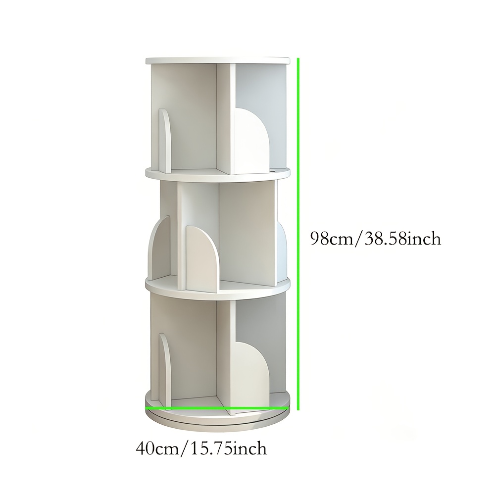 Bookshelf, Office Bookshelf, Book Storage Unit, Rotating Bookshelf, Suitable For Living Rooms And , 40x40x98cm, White