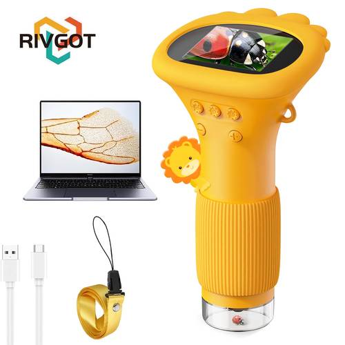 portable hd mini usb microscope for kids ideal for science learning and outdoor exploration students to school and as birthday presents for boys and girls