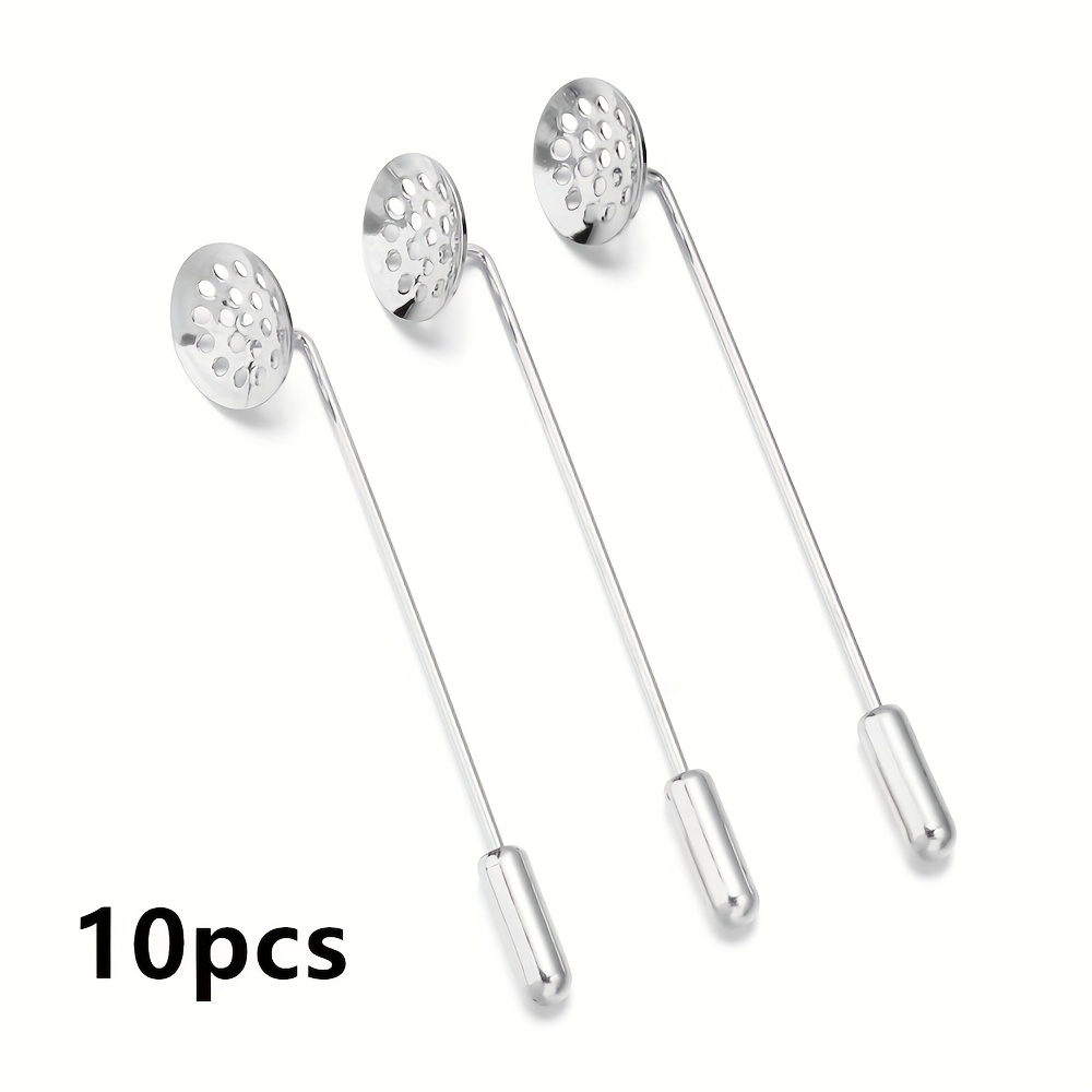 TEMU 10pcs Exquisite Pin Mesh Tray Brooch, Simple And Safe For Clothing, Dresses, Formal Dresses, Ties, Hats, Scarves, Decorative Brooches, Holiday