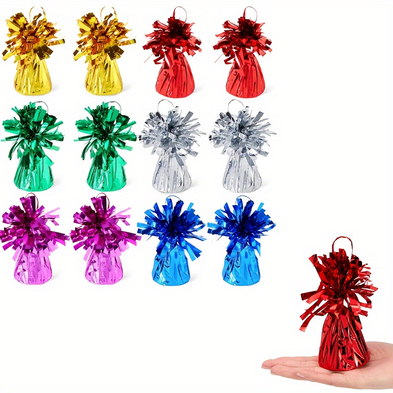 

festive" 1pc Vibrant Aluminum Foil Balloon Weights - Perfect For Diy Centerpieces, Graduation & Birthday Decorations