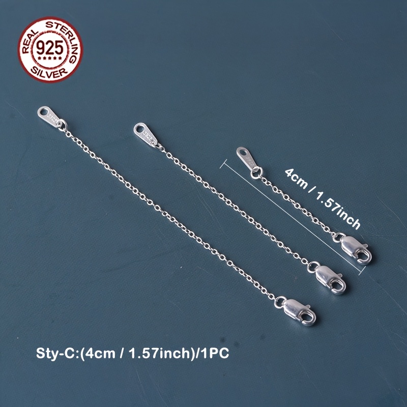 S925 Sterling Silver Jewelry Extender Chain with Clasp
