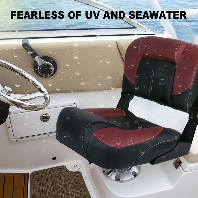 HOMASIS Lot de 2 Sièges de Bateaus Pliants Ergonomiques, Siège de Pêche Pliable avec Sangles et Vis de Fixation, Chaise de Bateau avec Cousssin pour Voilier Bateau de Pêche Yacht 42 x HOMASIS Lot de 2 Sièges de Bateaus Pliants Ergonomiques, Siège de Pêche Pliable avec Sangles et Vis de Fixation, Chaise de Bateau avec Cousssin pour Voilier Bateau de Pêche Yacht 42 x