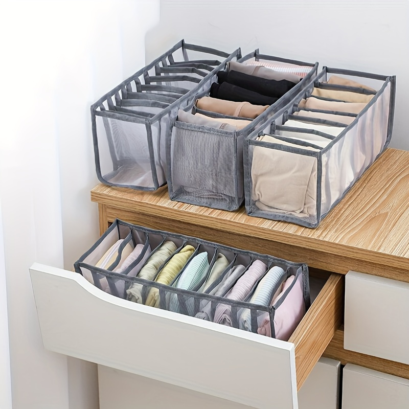 

1pc - Large Storage Organizer For , Underwear - Collapsible Dividers - Washable Portable Organizer Box For Organization And