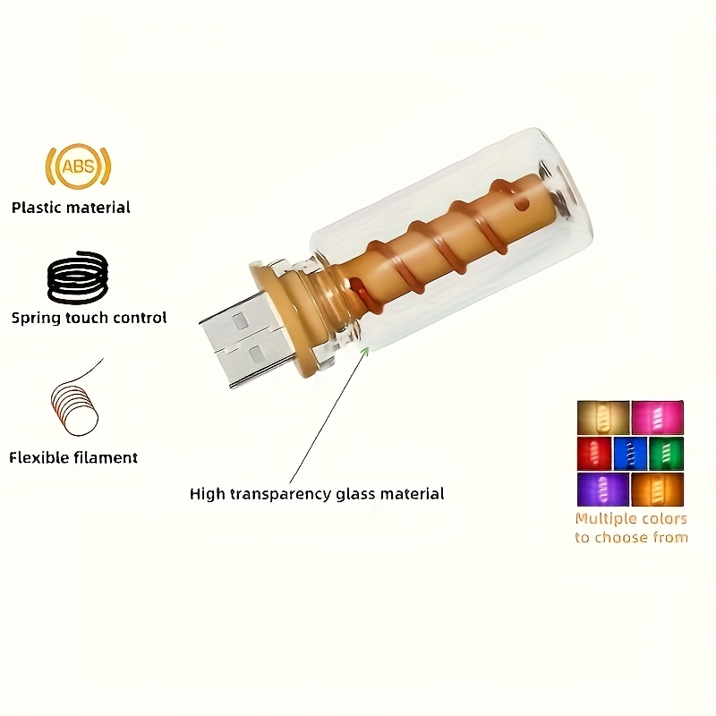 Transparent Spring Touch Dimming USB Mood Light for Ambient Lighting