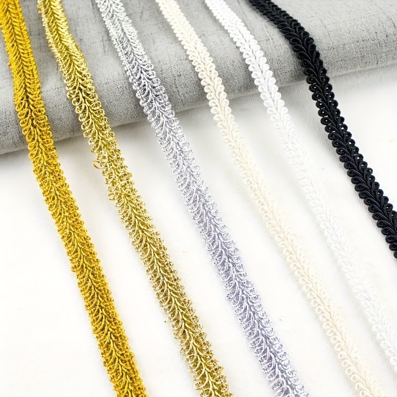 

5 Of 0.8mm Herringbone Ribbon With Wavy Edge For Curtains, Eight-character Flower Edge Lampshade, Ethnic Clothing Colorful