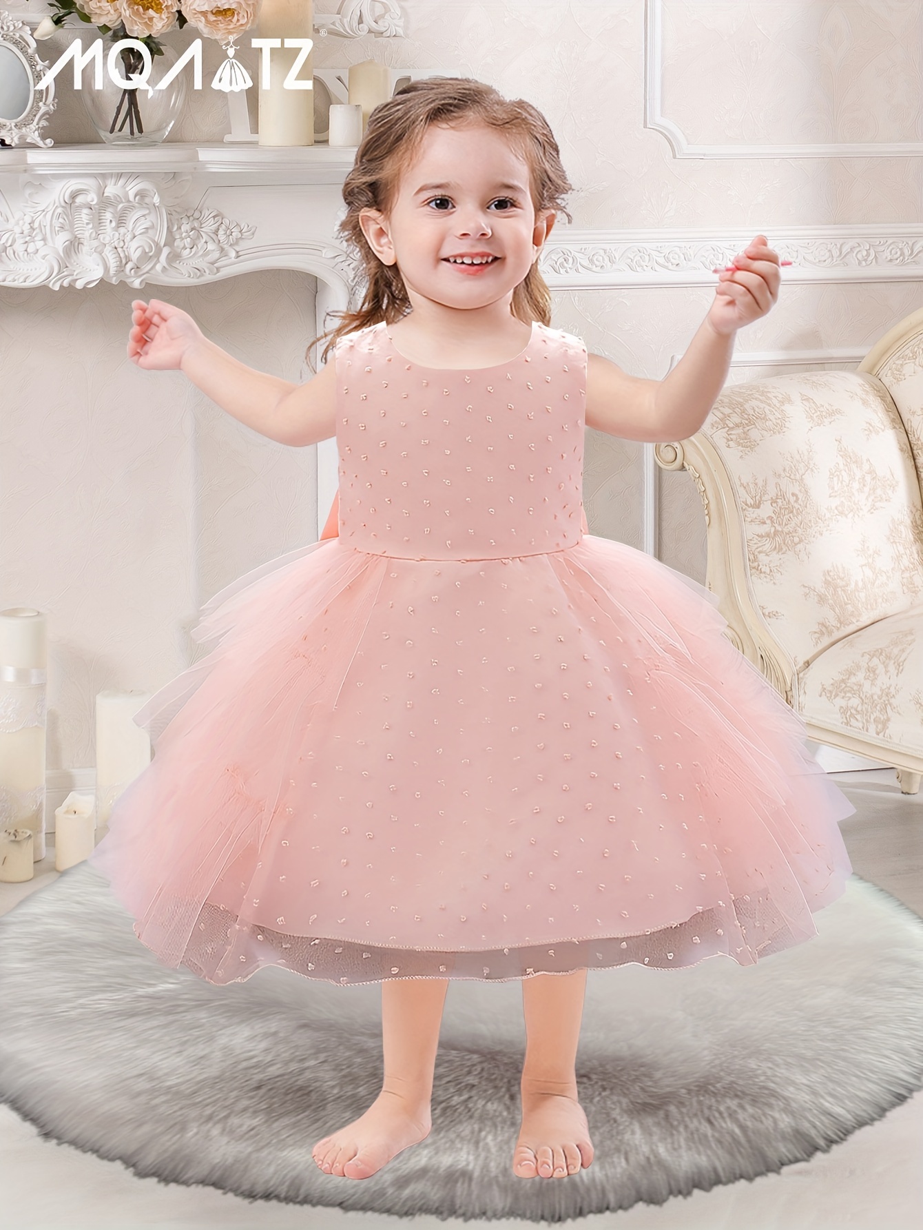 Vestidos sem para bebê menina laço laço vestido infantil babados vestido  formal de - Temu Portugal