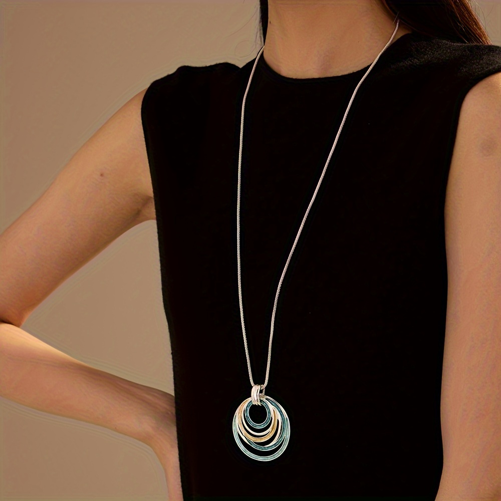 Bohemian Enamel Round Pendant Necklace