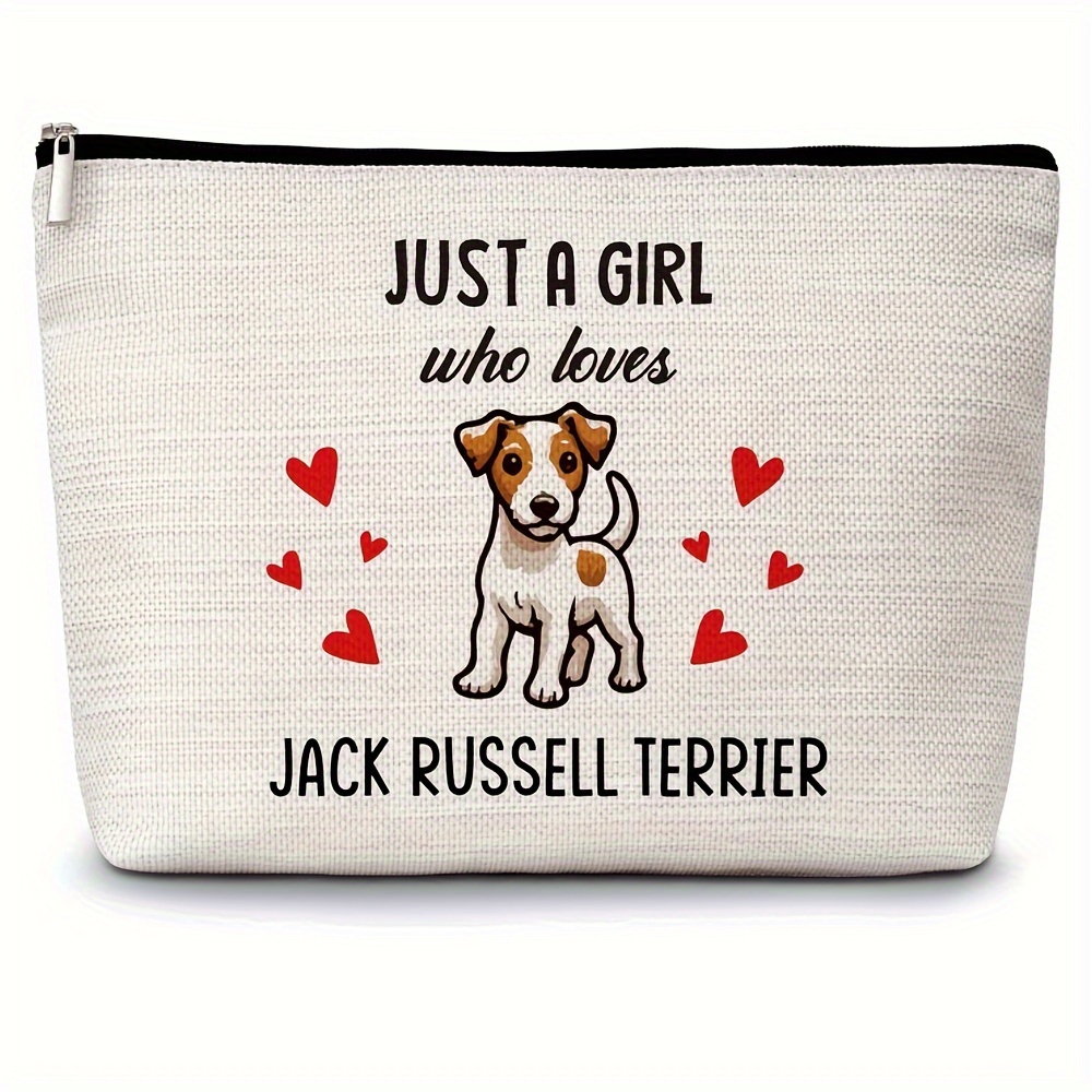 

Dog : Jack Terrier Makeup Bag - Perfect Gift For Pet Owners, Women & Friends - Ideal For Birthdays & Christmas, Winter, New Year