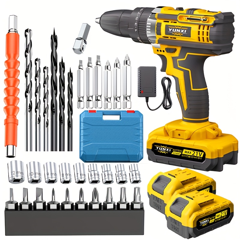 2025 Accu Lithium-Ion Klopboormachine & Schroevendraaier Set met Werklicht