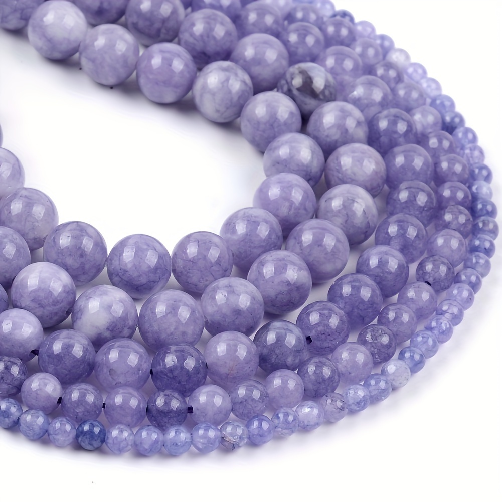 

Angelite Stone Beads For Jewelry Making - Natural Round Loose Spacer Beads, 4mm-12mm Sizes, Perfect For Diy Bracelets & Necklaces, 15" Strand