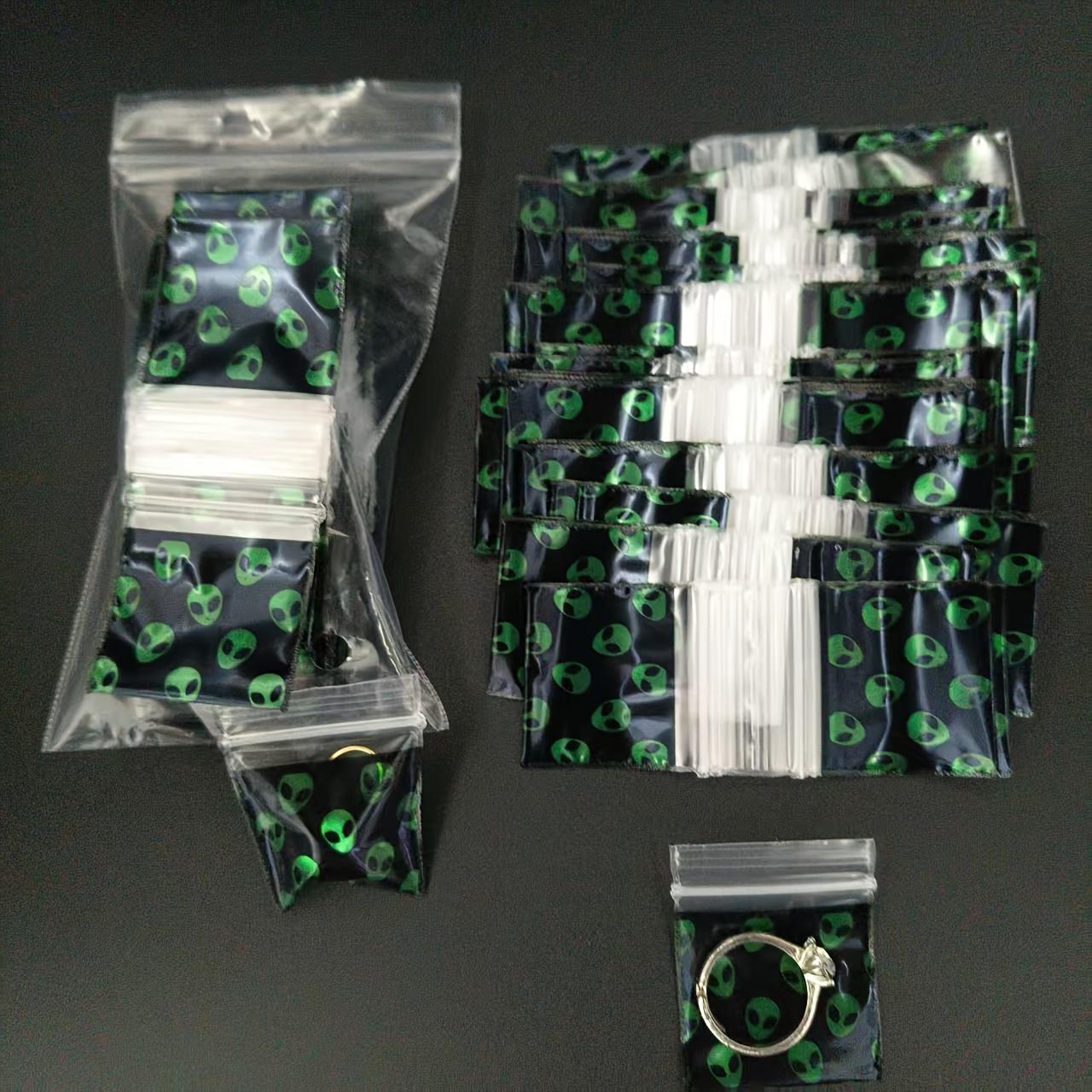 TEMU 100pcs -patterned Packaging Bags, Jewelry Earring And Ring Storage Bags, Moisture-proof, Dust-proof Mini Transparent Bags, For Jewelry, Beads,
