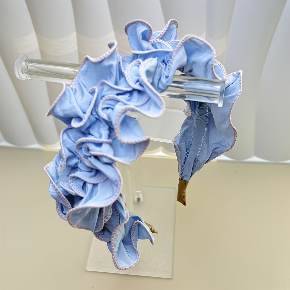 -style Petal Wide Headband For Face Washing, High Crown, Spring New Arrival Pleated Hairband