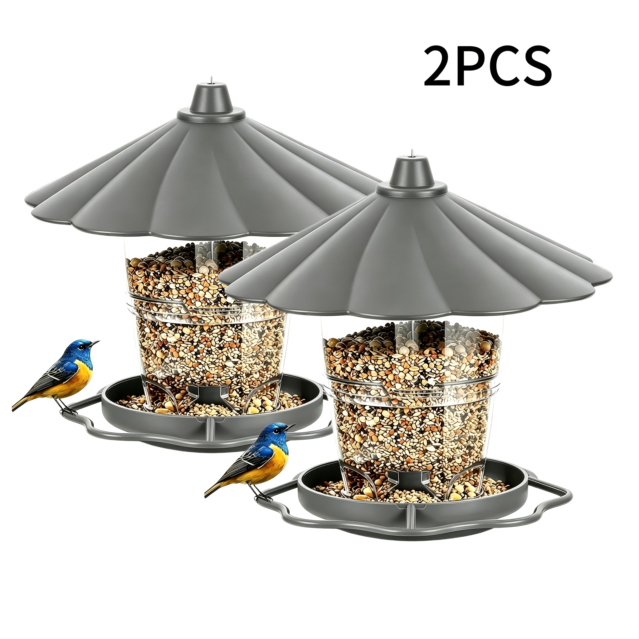 Hanging Bird Feeder 1000ml Weatherproof Bird Feeder House | Transparent Plastic Bird Feeder, Suitable For Birds, Hung On Tree Branches Or