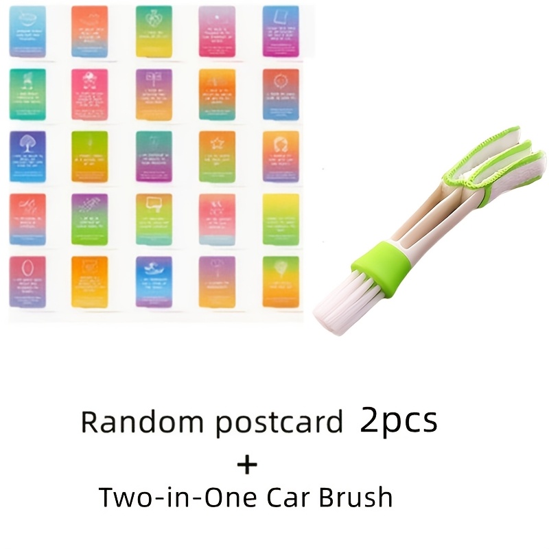 TEMU 2-in-1 Car Air Vent Cleaning Brush - Removable And Washable, Suitable For Cleaning Interior Details, Dust Removal, And Corner Cleaning.