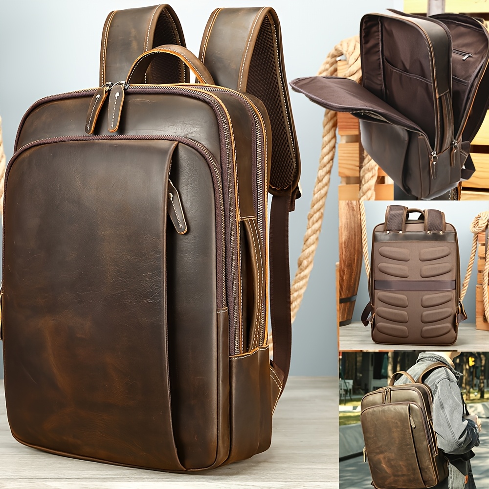 Mochilas Viaje Mochilas De Cuero Quito Pure Piel Mochilas De Cuero Quito Nueva Mochila Grande De Cuero Resistente  Mochila Bolsa De Viaje