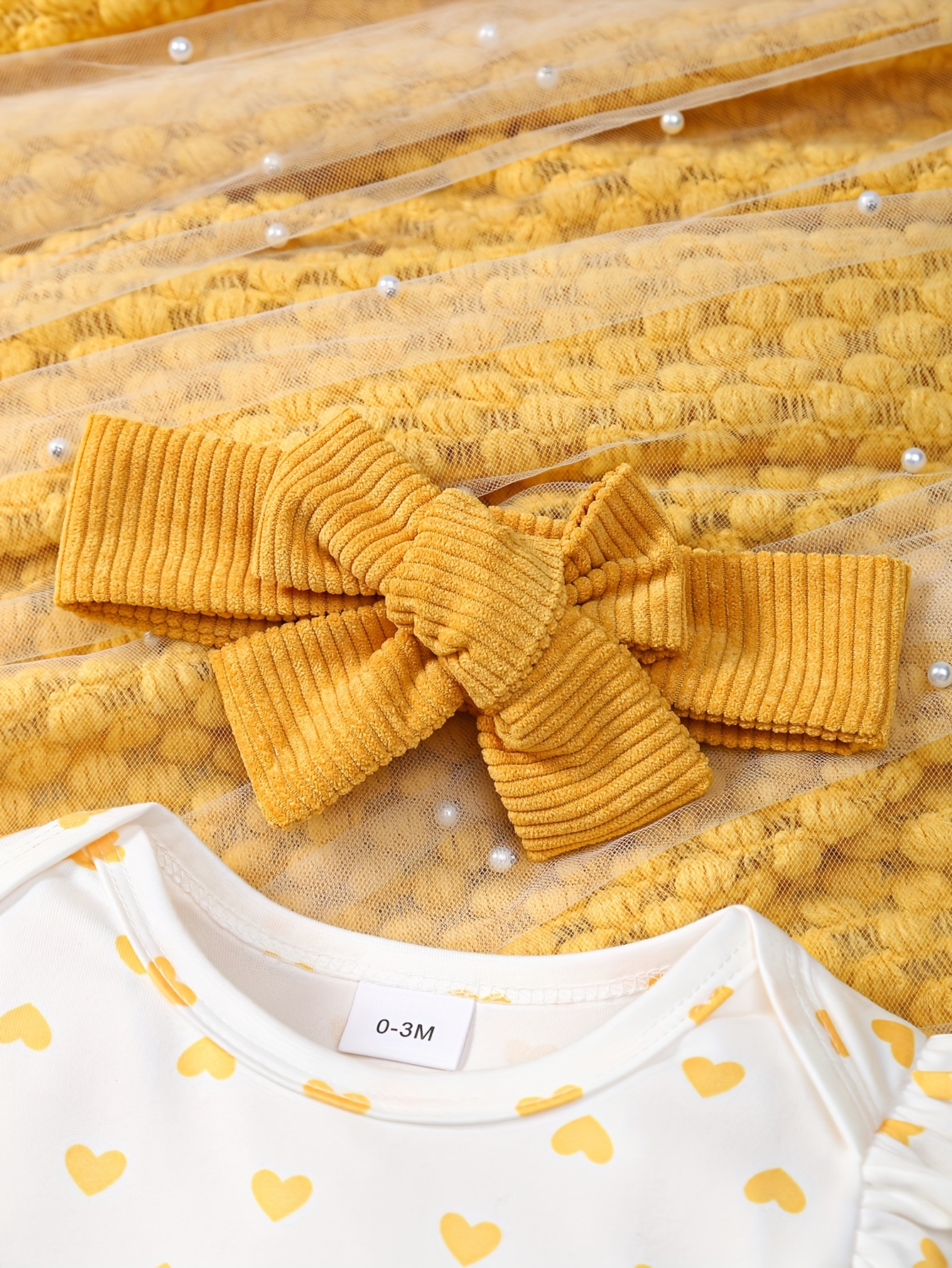 3pcs set baby girls featuring a long sleeve onesie heart Temu