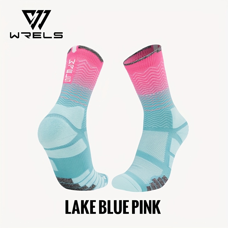 E-shop 1 Paar WRELS Gradient Plüsch Sportsocken, Professionelle Basketballsocken, Kompressionssocken, Bequem und Atmungsaktiv, Warm und Rutschfest,