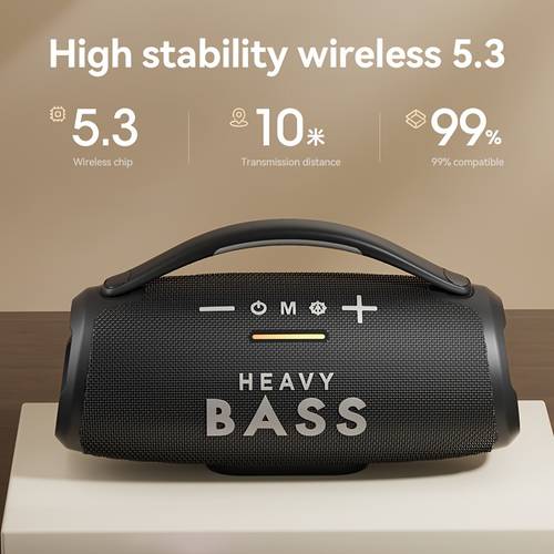 photo de l'article enceinte fil portable avec basses puissantes, éclairage rgb et son stéréo tws - 30w haute , subwoofer fil idéal pour fêtes en extérieur, système audio à batterie