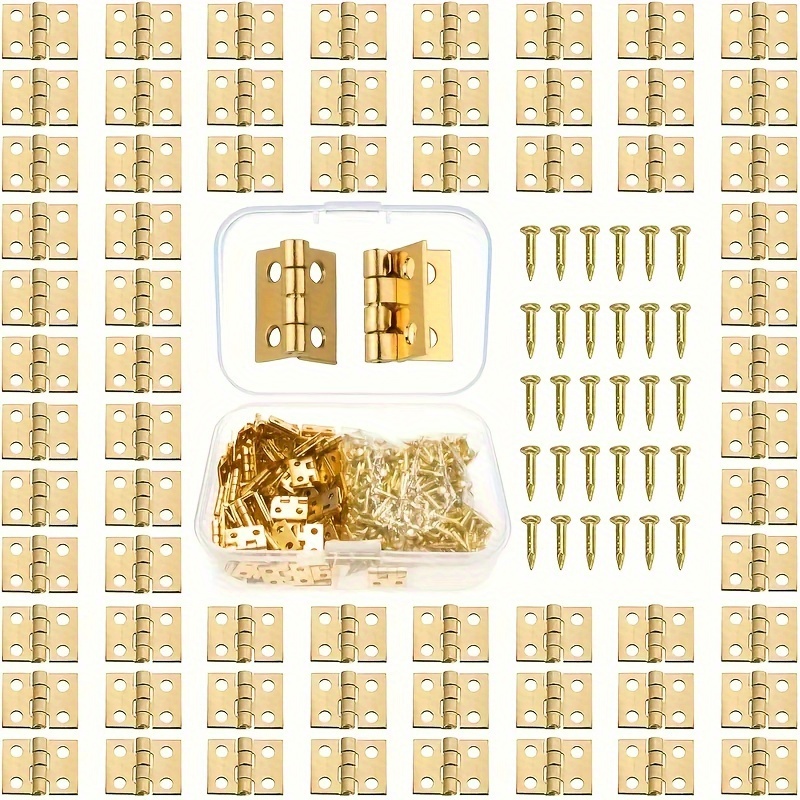 Brass Plated Mini Hinge Small Decorative Jewelry Wooden Box - Temu