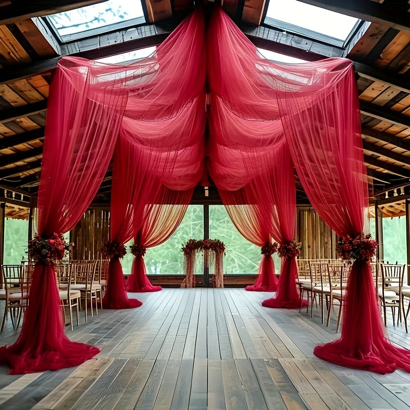 

Red Sheer Arch Decor - 26.3ft X , Wedding, Valentine's Day, And - Classic Polyester, No Power Needed, Featherless, Ideal For Christmas, Thanksgiving, Easter, Universal Holidays