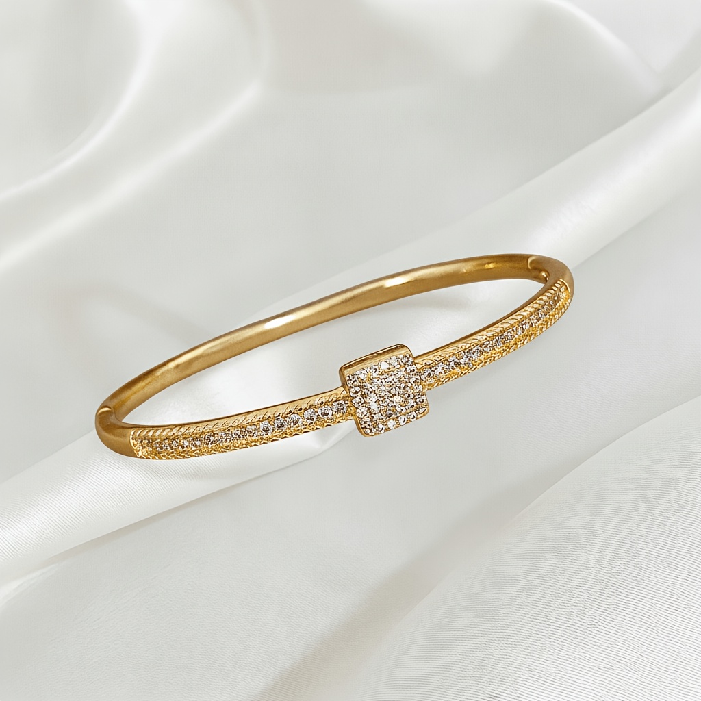 Unisex Copper Bracelet with Exquisite Inlaid Design