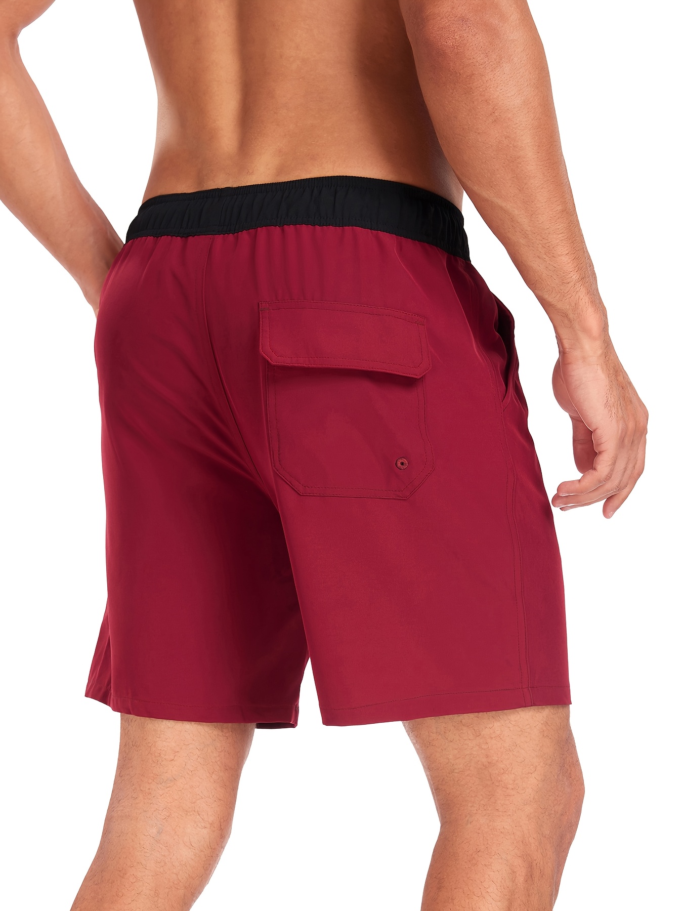 Set of 2 Men'S Casual Sports Shorts, Solid Color Double-Layer Beach Shorts for Fitness, Basketball, And Volleyball