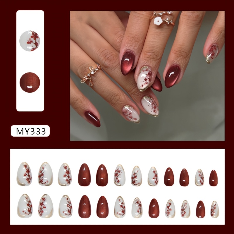 TEMU Three-dimensional Cat Eye Gilded Blooming Vintage Temperament Ambiance European And American Ins-style Detachable Nail Art Jelly Glue
