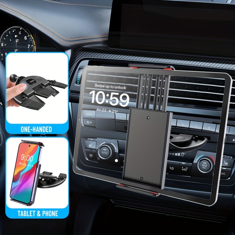 E-shop CD-Schlitz-Tablet- Handyhalter, Ein-Klick-Montage in den CD-Schlitz, rutschfest. Geeignet für 4-12 Zoll Tablets Handys