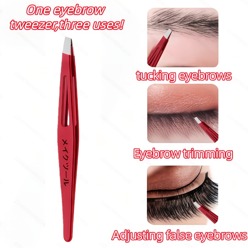 High-quality Stainless Steel Eyebrow Tweezers, Slant Tip Facial Hair Removal Tweezers For Eyebrows And Beard, Facial Grooming Tool