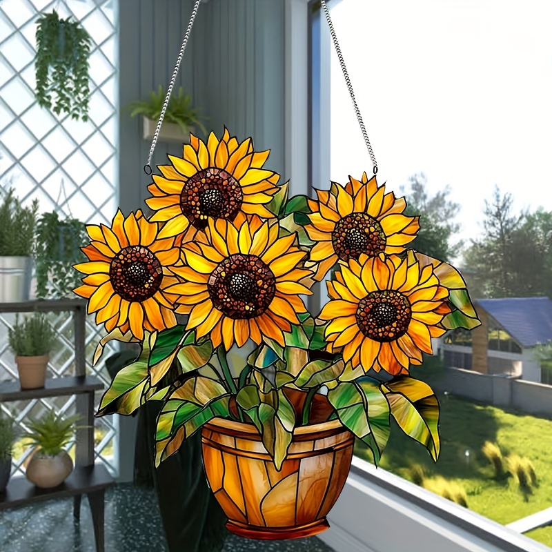 

1pc Style 2d Flat Sunflower Acrylic Sun , 9"x9.2" Decorative Sign, No Electricity Needed, Ideal For Home, Porch, Wall, Room Decor, Fit Occasion, Wreath Centerpiece