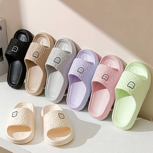 ASHALI Mignon Ours Respirant Pantoufles Douces Homme Quatre Saisons Intérieur Maison Ménage Couple Baignoire Pantoufles