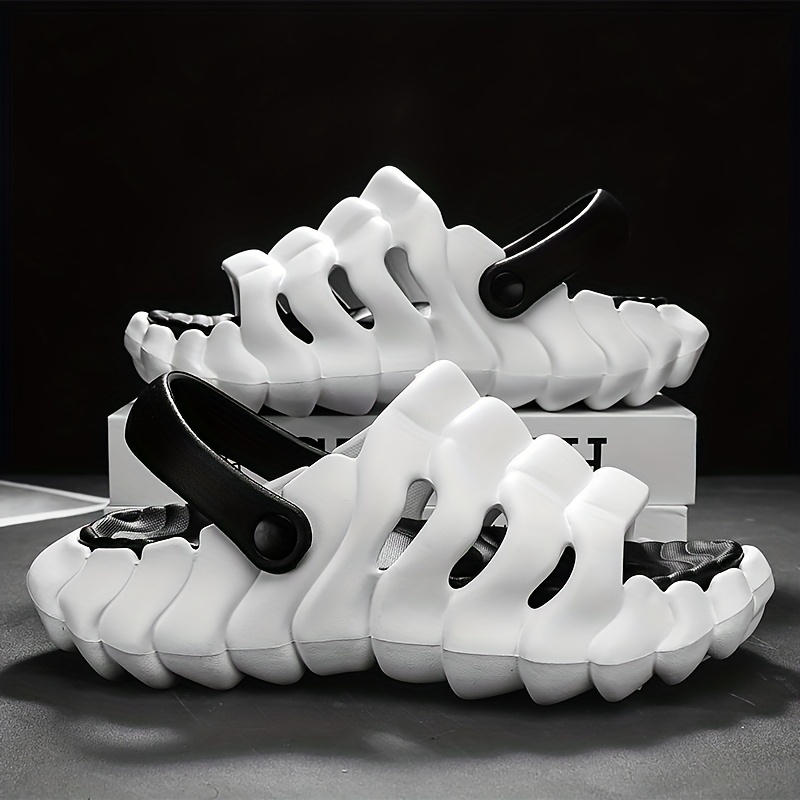 mens summer 2025 sports slide sandals anti slip odor resistant thick sole height increasing casual eva slip on shoes in trendy   comfortable footwear trendy slippers eva material sandals strappy sandal Product details 0