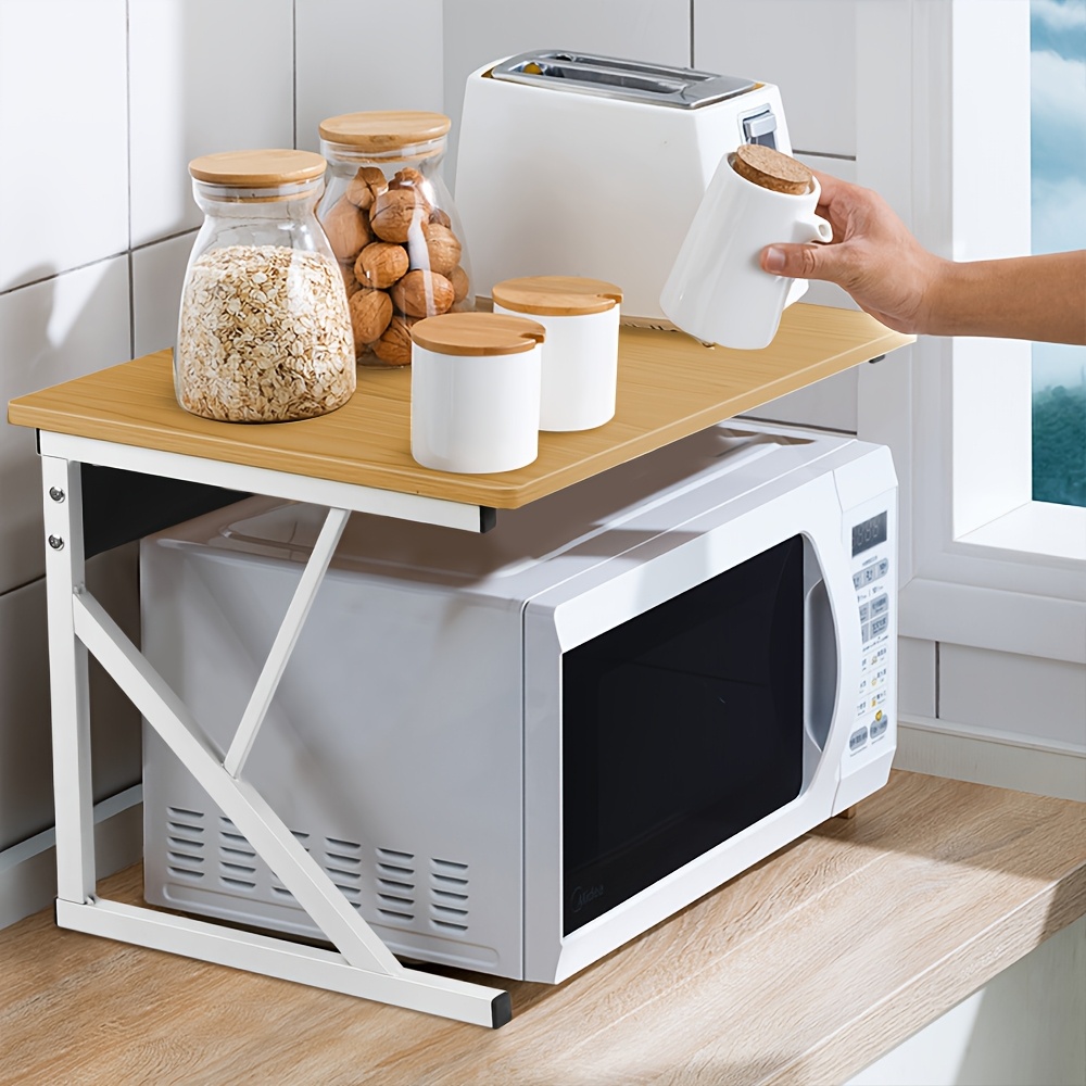 TEMU Double-layer Z-shaped Oven Rack/microwave Oven Rack, Expandable Microwave Oven And Oven Bracket, Kitchen Rack, Seasoning Rack, Microwave Oven