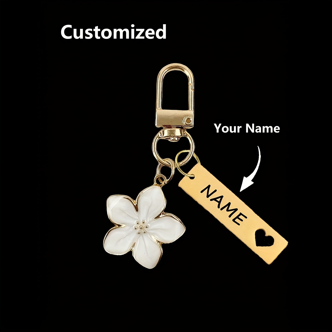 TEMU 1pc Of A Personalized Metal Keychain Featuring A Cherry Design, Lightweight And Stylish, With A Tag Accessory, Perfect For Bags, Car Keys,