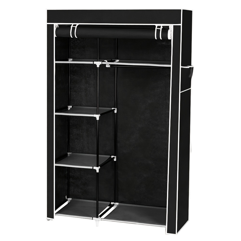 

64" Portable Closet Storage Organizer Wardrobe Clothes Rack With Shelves