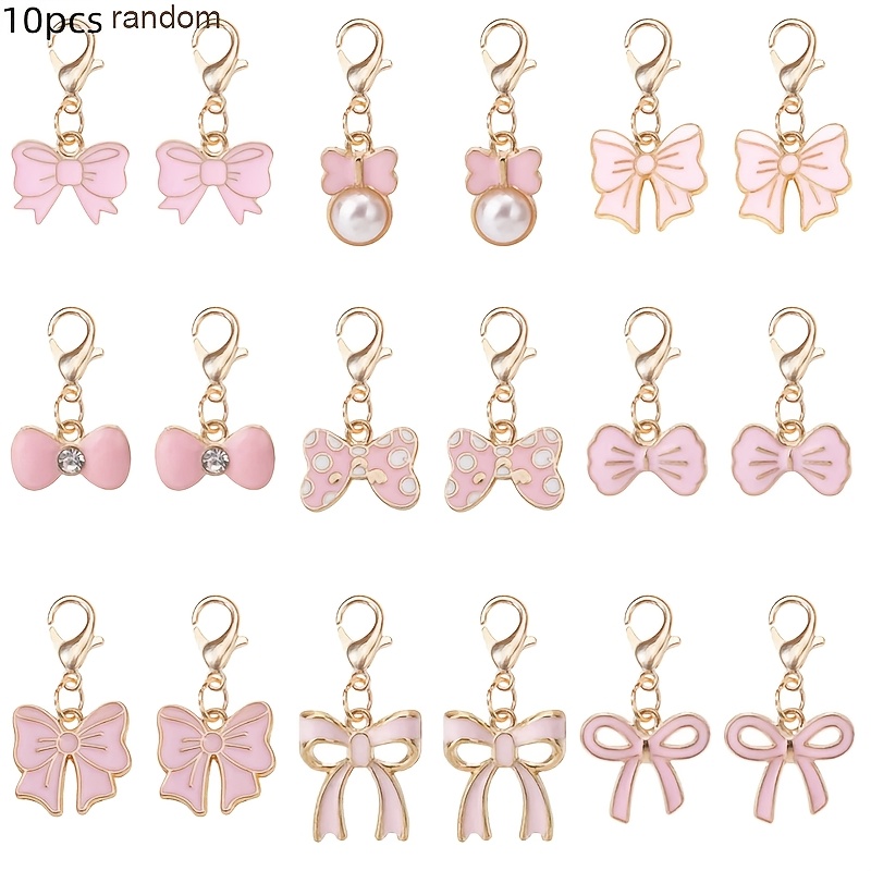 TEMU 10/30/50pcs Bow Lobster Clasp Keychain, Cute Bow Knot Charm For Keys Phone Wallet Car Key Pendant Bag Charms, Diy Birthday Mother's Day Gift