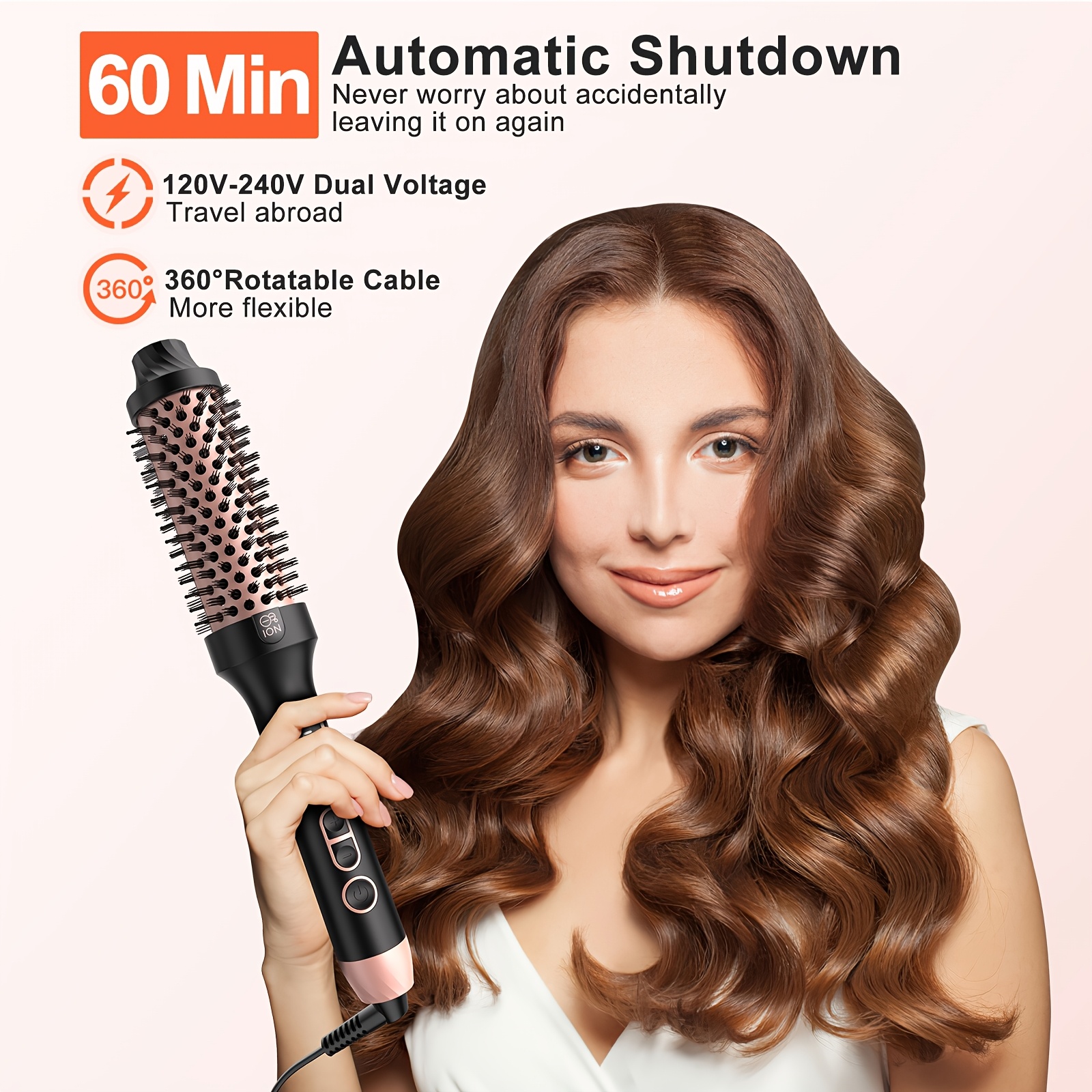 Ubuy In Hair Dryer Brush Round Brush Dual Voltage Blow Dryer Brush