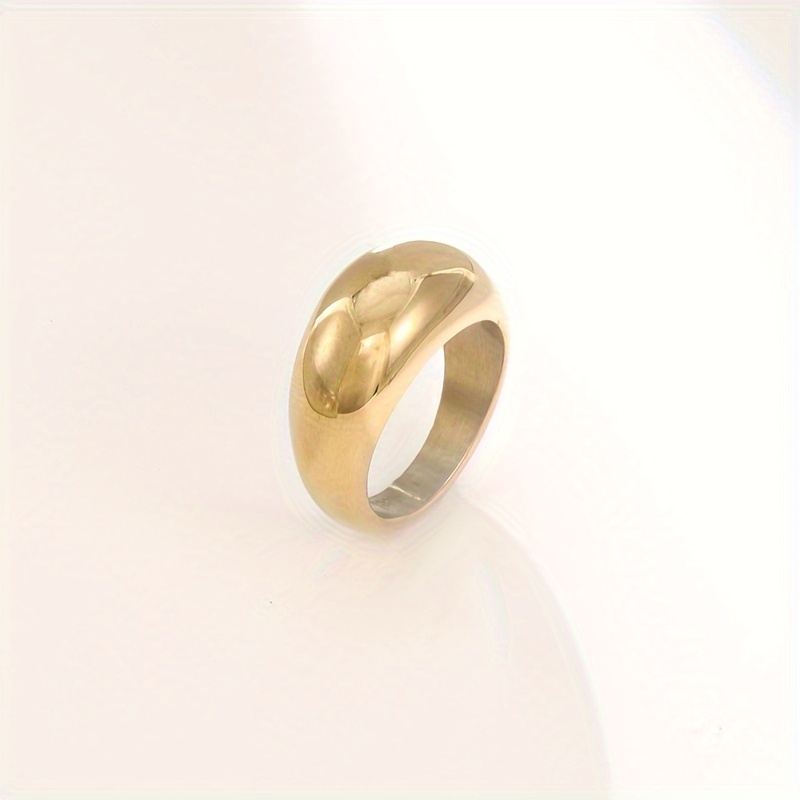 Stainless Steel Wide Band Ring for Women Minimalist Statement Ring