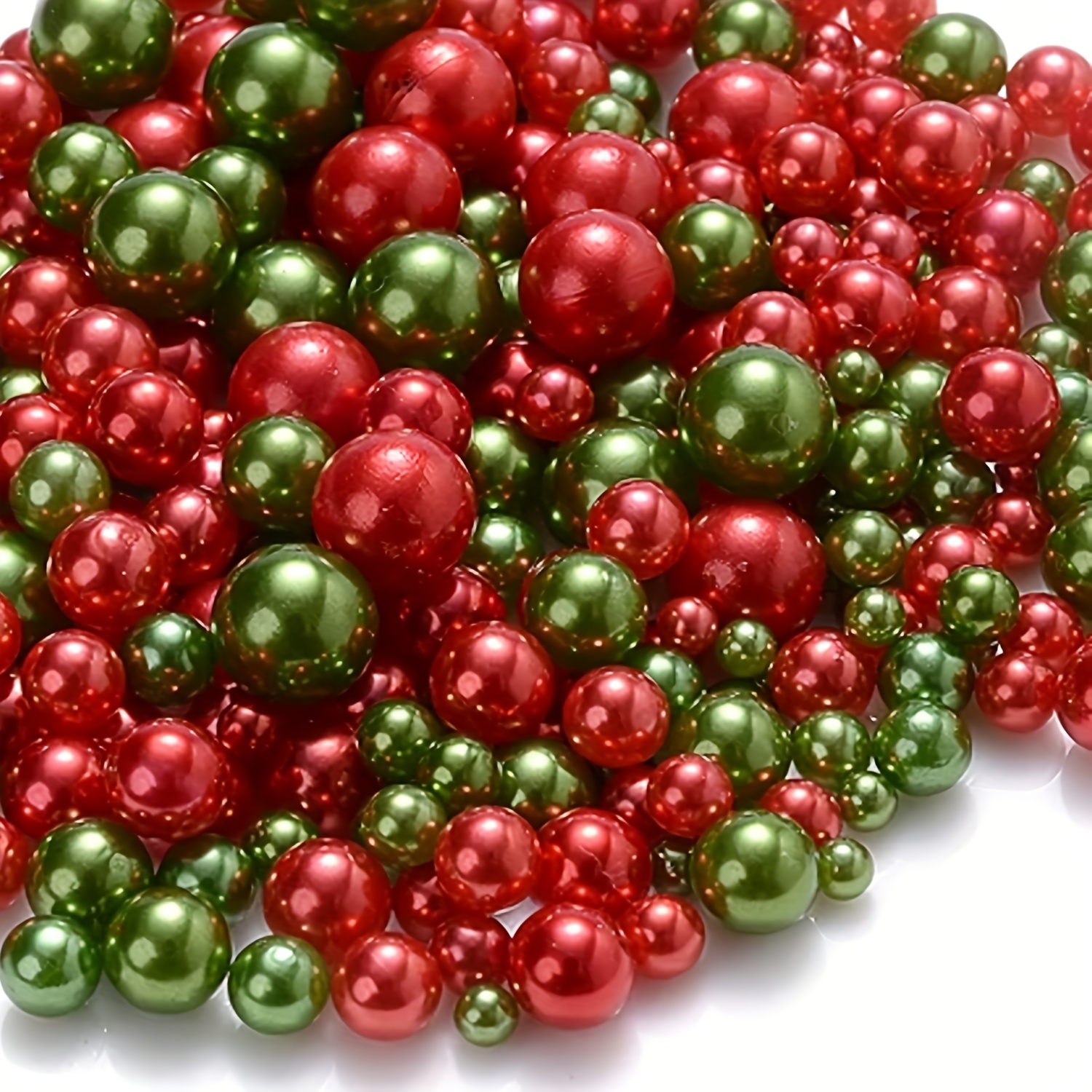 TEMU 1540pcs Of Red And Fillers, Pearl Beads For Centerpiece Vases, Assorted Sizes Of Solid Beads, Artificial Pearls For Wedding And Birthday Themed Party Table Centerpieces, Christmas Decorations