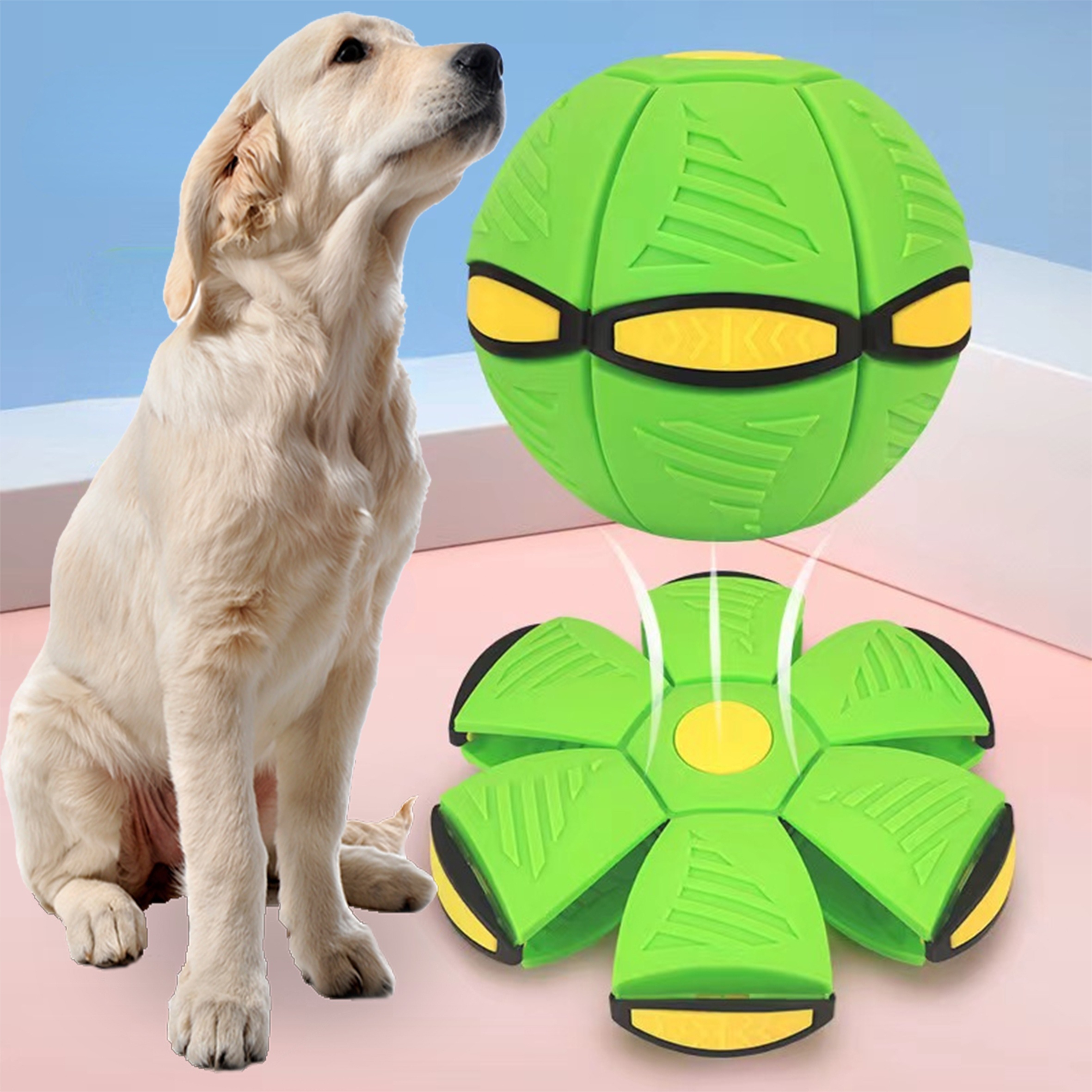 

Interactive Flying Saucer Dog Toy - Durable Plastic, Geometric Pattern, Ideal For All Breeds - Outdoor Training & Play Accessory