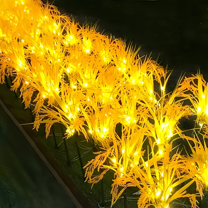 1 pack 7 wheat lights outdoor off solar with 7 plug and play wheat   for pathway   decoration plastic wheat   lights suitable for lawn harvest Product details 3