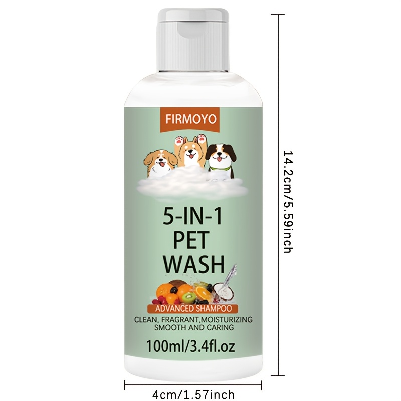 3 Bottles of 5-in-1 Pet Shampoo & Conditioner, 100ml/3.4floz. Deep Cleanses During Bathing, Leaves a Fresh Fragrance, Eliminates Odours, and Leaves Your Pet's Coat Softer and Fluffier. Suitable for Use All Over the Body, Ideal for Cats and Dogs. - Image 3