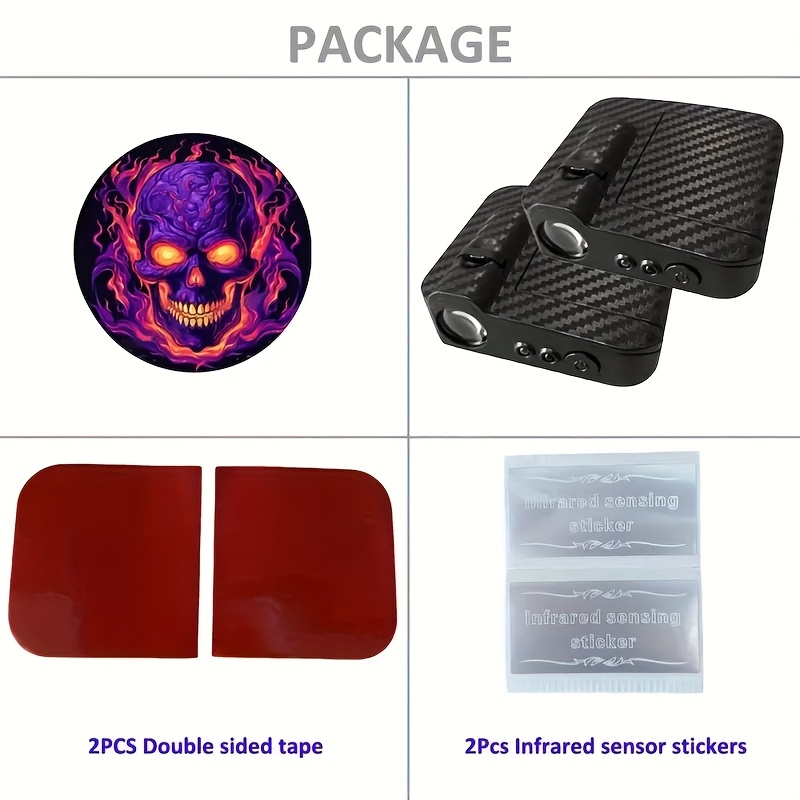 Set of 2 Wireless LED Projector Lights for Car Doors