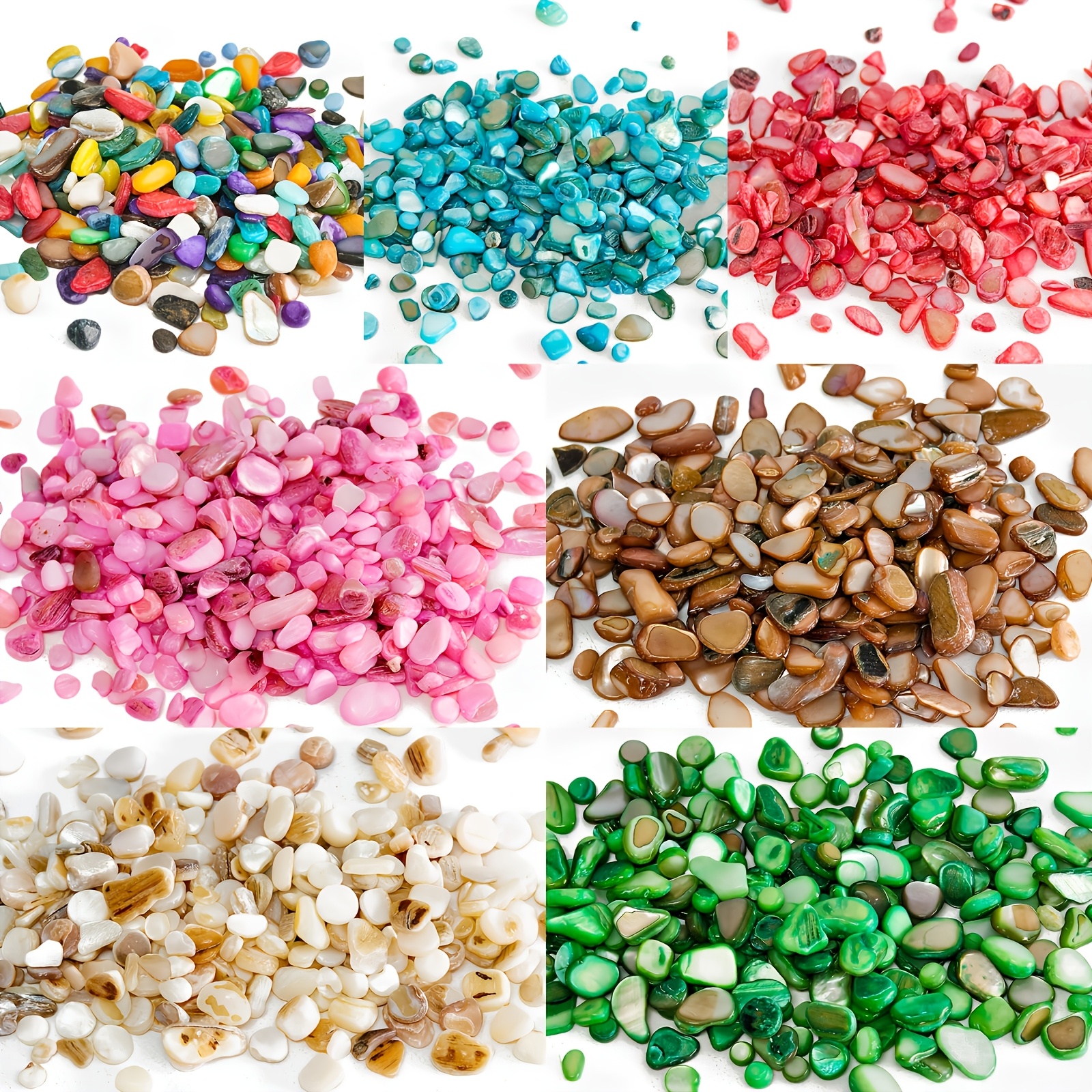 TEMU 35 Grams/7 Bags, 3mm-6mm Colored Shell Gravel, Perfect For Nail Art, Kits, Making Coasters, Jewelry Casting, Keychains, And Various Arts And