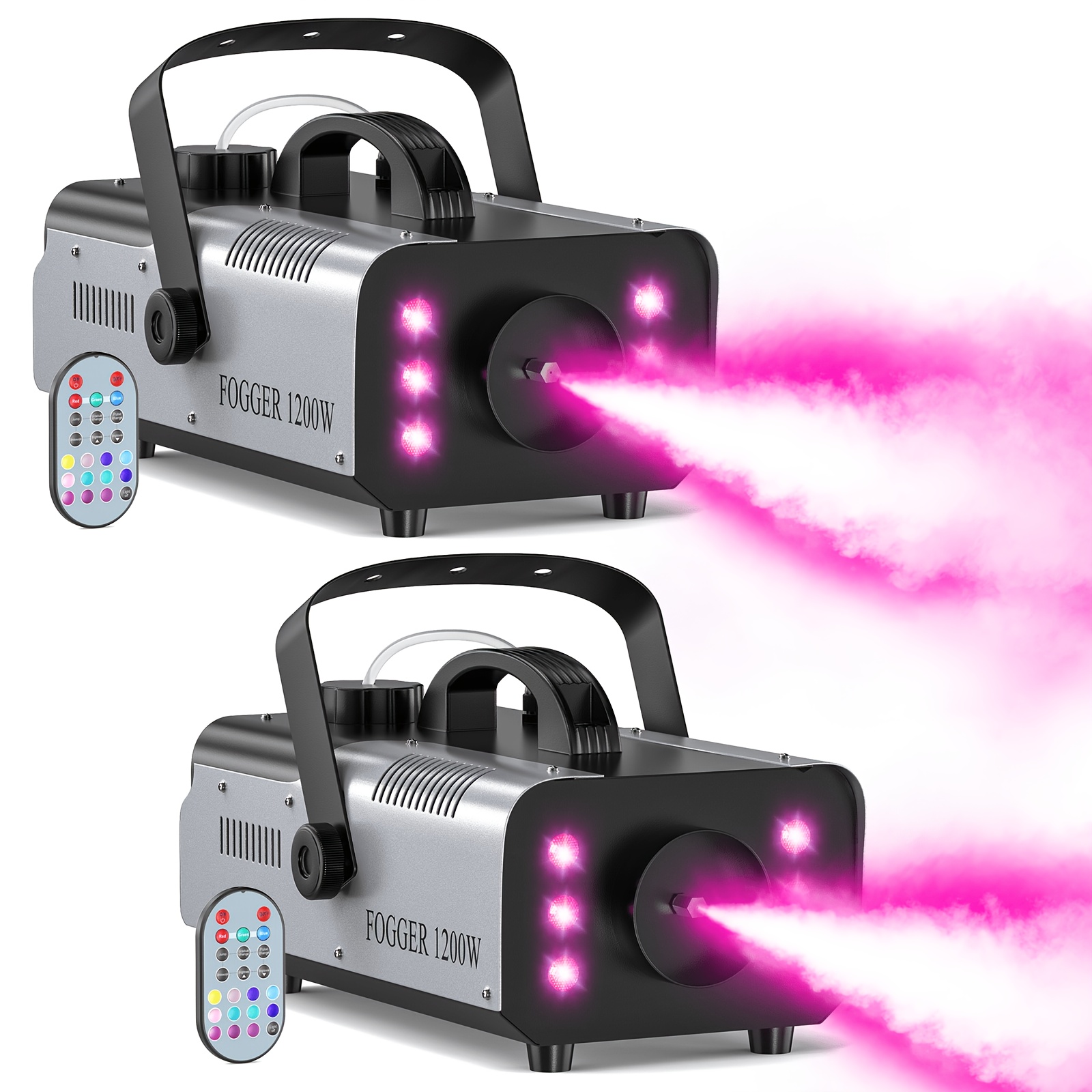 TEMU 2 pezzi Macchina del 1200W con illuminazione RGB 6 LED Generatore di Attrezzatura per spettacoli Professionale Casa Intrattenimento Festa di